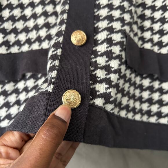Ann Taylor Factory Petite Gray and White Houndstooth Cardigan Size XS - Picture 5 of 10